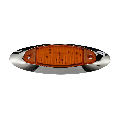 LED Marker/ Clearance, Oblong, w/ Chrome Bracket, 4.75"X 1.50", Multi-volt, Amber