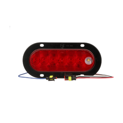 LED Stop/Turn/Tail & Back-Up Light Oval, Flange-Mount Kit 6.50″X2.25″, red + white