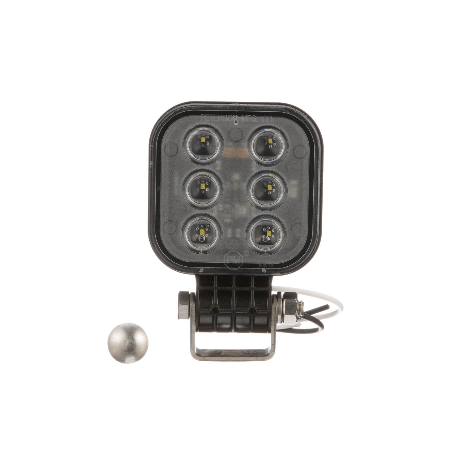 LED Work Light, Square, Pedestal-Mount, 500 Lumens, Multi-volt, Hardwired w/ stripped leads, 3"X 3", white