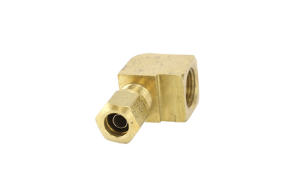 90 Degree Female Elbow Brass Compression Fitting - 3/8" X 1/4"