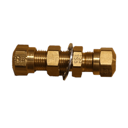 Bulkhead Union Brass Compression Fitting - 3/8"