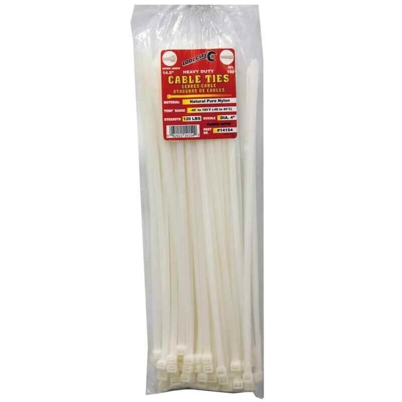 Zip Tie 14.5" 120lb. Tensile Heavy Duty  100 PC Natural